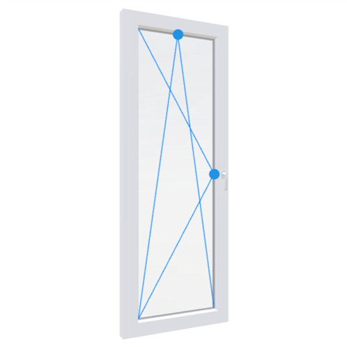 W5K 90x240 Bukó-Nyíló műanyag erkélyajtó bal 2 rétegű üveg