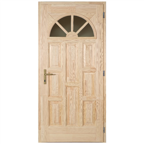 DT68 Napsugár 100x210 felül üveges fa bejárati ajtó jobb