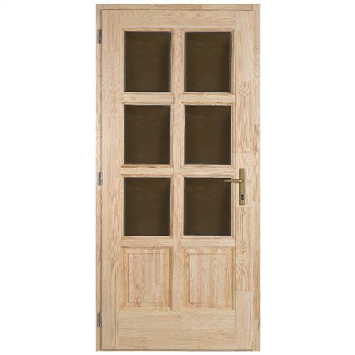 DT68 Szikra 100x210 6 üveges fa bejárati ajtó bal