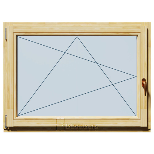 TM 120x90 Bukó-Nyíló fa ablak bal