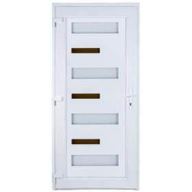 W5K Zebra 100x210 7 üveges műanyag bejárati ajtó bal