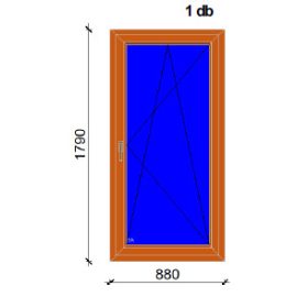   DT78 H5 Prémium 78 90x180 Bukó-Nyíló fa erkélyajtó, jobb, 3 rétegű üveg