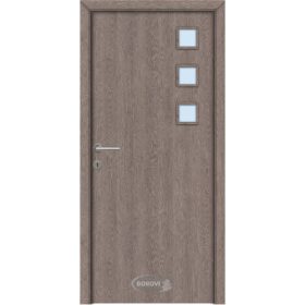   Jeriko CPL beltéri ajtó 94x206 cm, Gladstone tölgy színű, savmart üveg, UTH 7,5 tok, bal