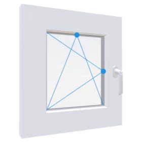   GEALAN S8000 60x60 Bukó-Nyíló műanyag ablak bal 2 rétegű üveg