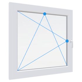   GEALAN S8000 120x120 Bukó-Nyíló műanyag ablak bal 2 rétegű üveg