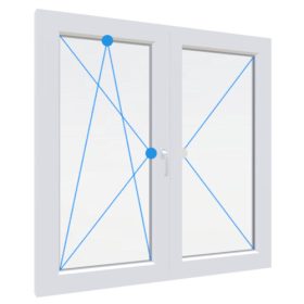   GEALAN S8000 150x150 Középenfelnyíló Bukó-Nyíló műanyag ablak bal 2 rétegű üveg