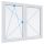 GEALAN S8000 180x150 Középenfelnyíló Bukó-Nyíló műanyag ablak bal 2 rétegű üveg