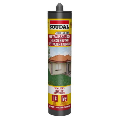 Neutrális szilikon SOUDAL fehér 280 ml - Semleges