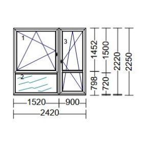 GEALAN S8000 242x225 egyedi szerkezet 2 rétegű üveg