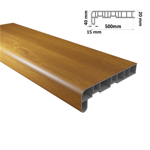 Finesa 500 mm-es aranytölgy fóliás, kamrás PVC párkány