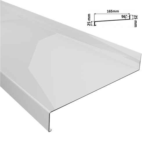 Finesa alumínium extrudált ablakpárkány 165 mm fehér RAL 9016