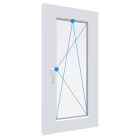   W5K 60x120 Bukó-Nyíló műanyag ablak jobb 2 rétegű üveg