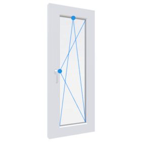   W5K 60x150 Bukó-Nyíló műanyag ablak jobb 2 rétegű üveg