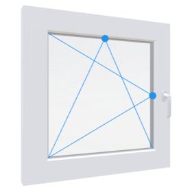 W5K 90x90 Bukó-Nyíló műanyag ablak bal 2 rétegű üveg