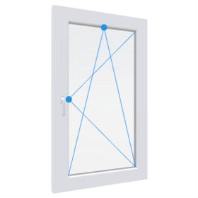   W5K 90x150 Bukó-Nyíló műanyag ablak jobb 2 rétegű üveg