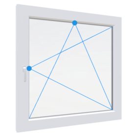   W5K 150x150 Bukó-Nyíló műanyag ablak jobb 2 rétegű üveg