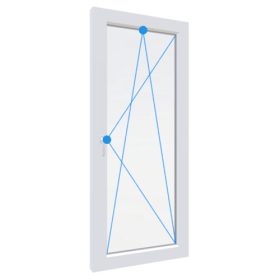   W5K 90x210 Bukó-Nyíló műanyag erkélyajtó jobb 2 rétegű üveg