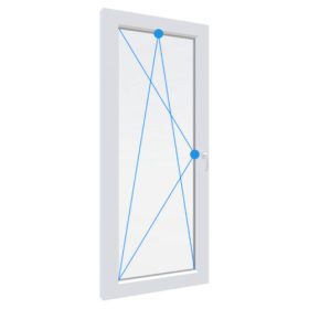   W5K 90x210 Bukó-Nyíló műanyag erkélyajtó bal 2 rétegű üveg